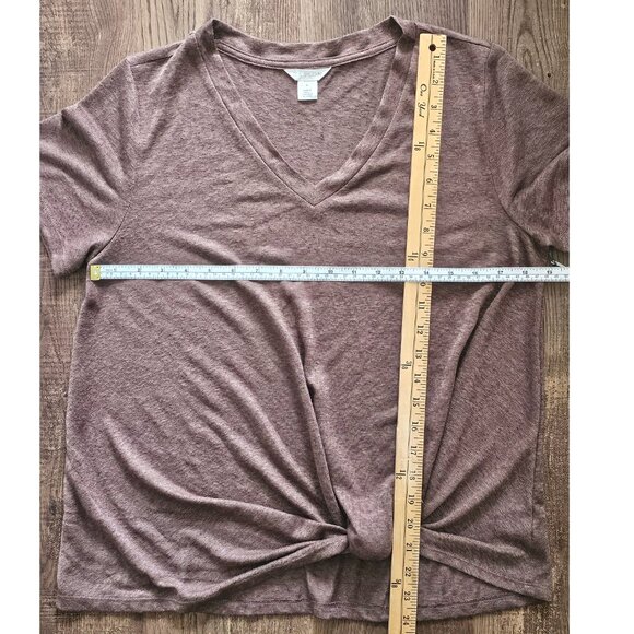 NWT!! Caslon Lightweight Twist Front V-Neck Tee T-Shirt  M, Coffee Bean - Picture 3 of 9